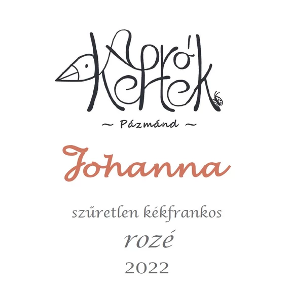 ApróKertek Johanna Rosé 2023 száraz bio rosébor (Pázmánd, Etyek)