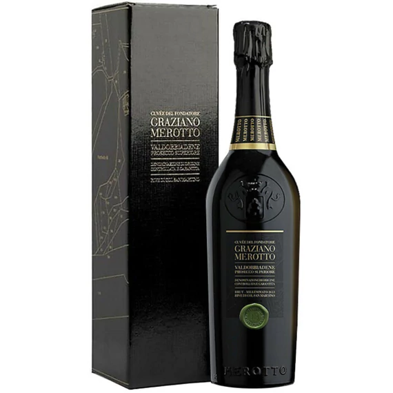 Merotto: Prosecco &quot;Cuvée Del Fondatore Graziano Merotto&quot; Brut MAGNUM száraz fehér pezsgő (Valdobbiadene, Olaszország)