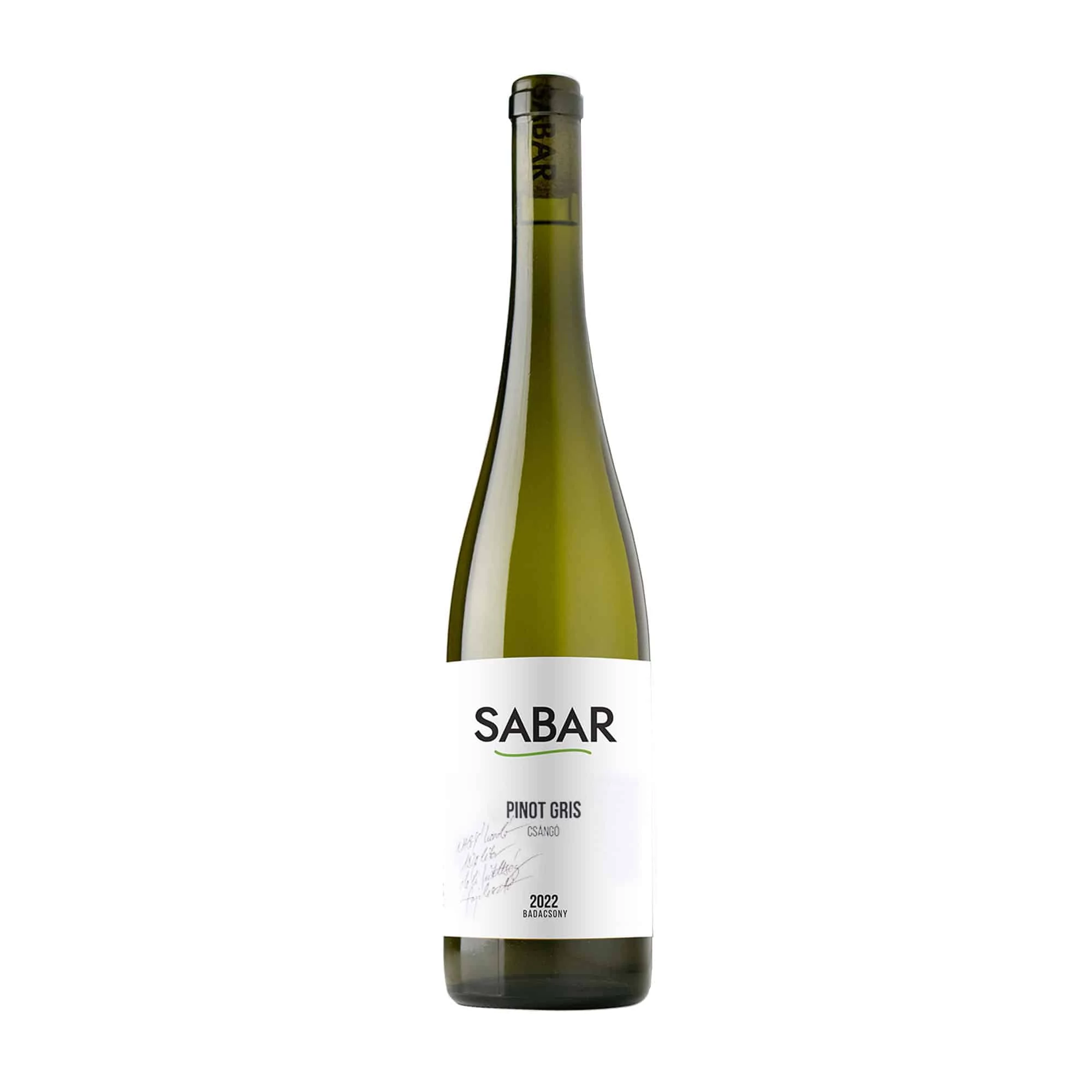 Sabar Borház: Pinot gris 2024 száraz fehérbor (Badacsony)